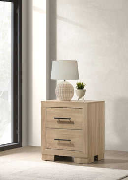 Arielle 2-drawer Bedroom Nightstand with Casters Light Oak