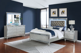Gunnison  California King Bedroom Set Silver Metallic