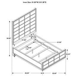 Durango 77-inch California King Panel Bed Smoked Peppercorn