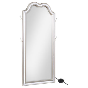 Evangeline  Length LED Light Floor Mirror Silver Oak