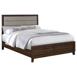 Welsley 50-inch Upholstered California King Bed Walnut