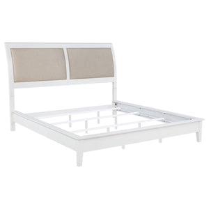 Bexhill 56-inch Upholstered California King Panel Bed White
