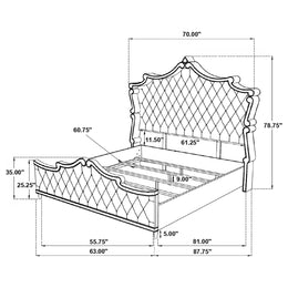 Antonella Upholstered Panel Bed Ivory