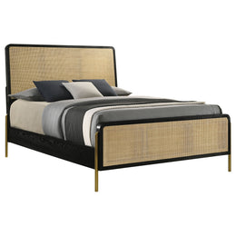 Arini RattanPanel Bed Sand Wash and Natural