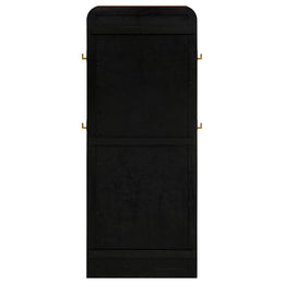 Arini Cane Weave  Length Standing Floor Mirror Black