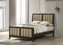 Wilkes 51-inch Upholstered California King Bed Dark Cocoa