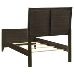 Wilkes 51-inch Upholstered California King Bed Dark Cocoa
