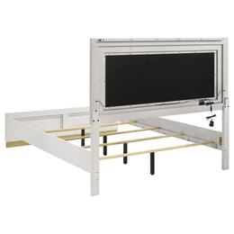 Camille Upholstered California King Panel Bed Grey