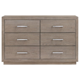 Kenora 6-drawer Dresser and Mirror Barley Brown