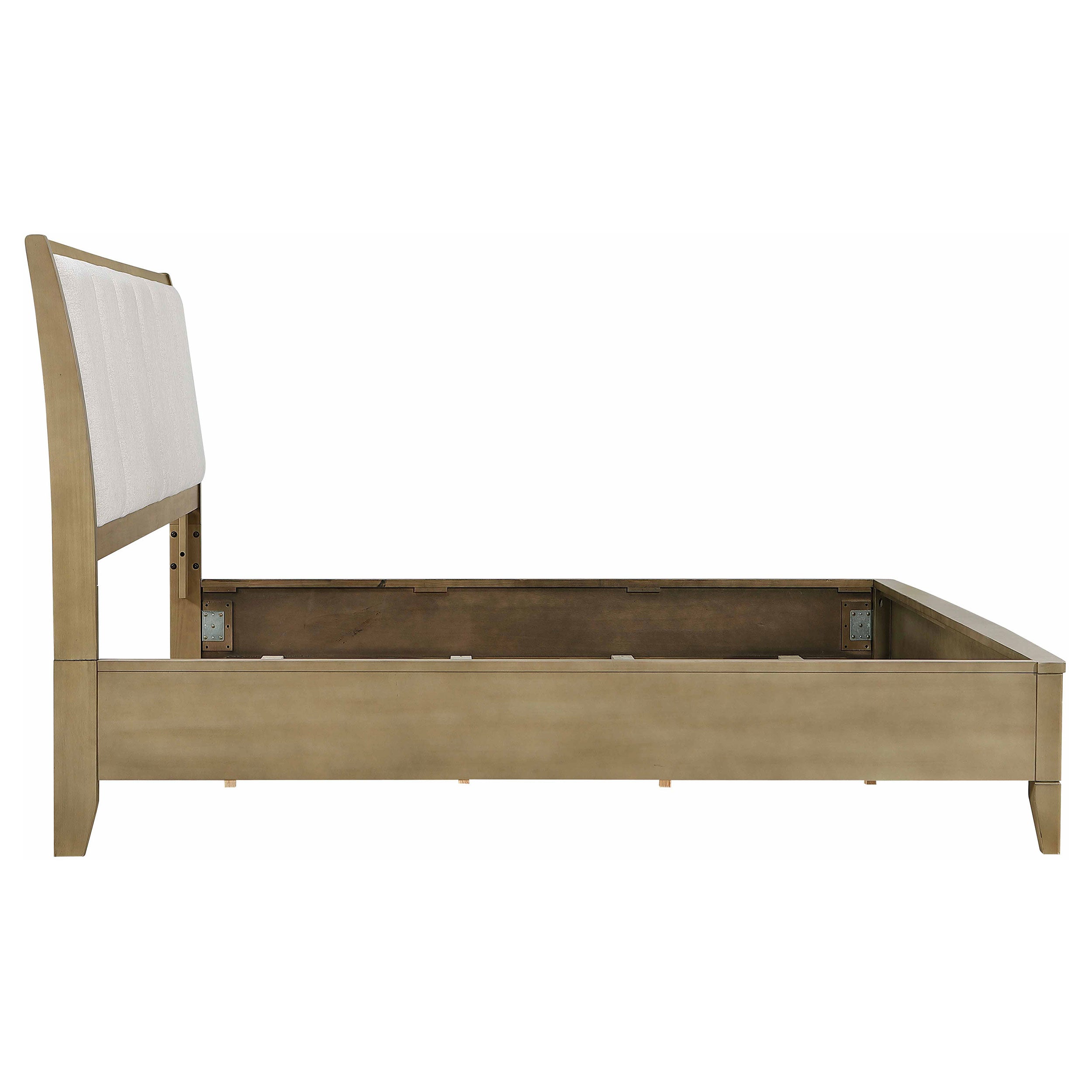 Granada Upholstered California King Panel Bed Natural Pine