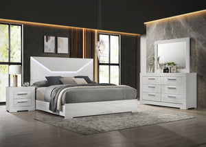 Ives   Bedroom Set Grey High Gloss