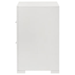 Ives 2-drawer Nightstand Bedside Table Grey High Gloss