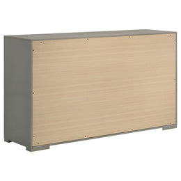 Ives 6-drawer Dresser and Mirror Grey High Gloss