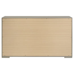 Ives 6-drawer Dresser and Mirror Grey High Gloss