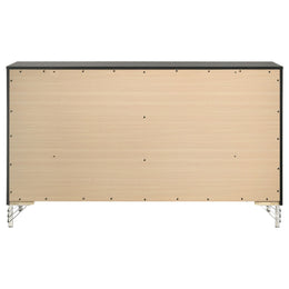 Lucia 6-drawer Dresser and Mirror Black