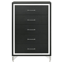 Lucia 5-drawer Bedroom Chest of Drawers Black