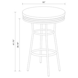 Retro  Round 1950s Bistro Pub Bar Table Set White