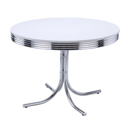 Retro  Oval Dining Table Set White and Black