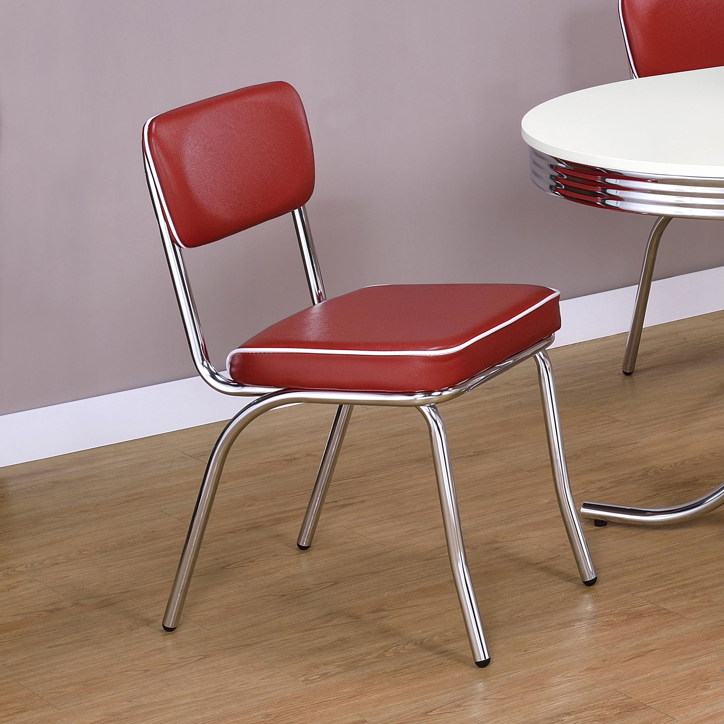 Retro Upholstered Dining Side Chair Black (Set of 2)