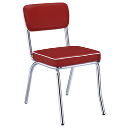 Retro Upholstered Dining Side Chair Black (Set of 2)