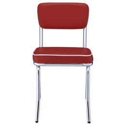 Retro Upholstered Dining Side Chair Black (Set of 2)