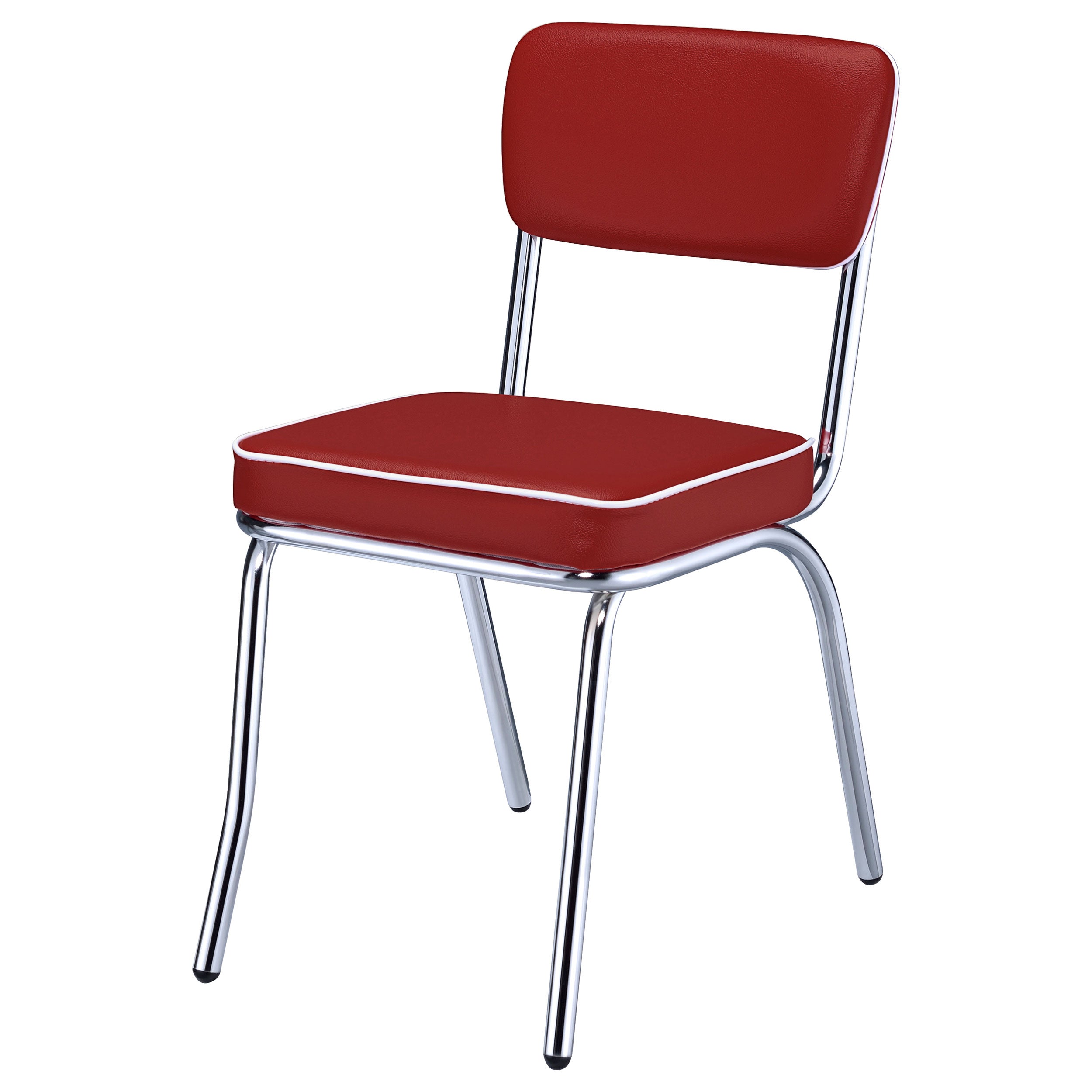 Retro Upholstered Dining Side Chair Black (Set of 2)