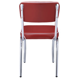Retro Upholstered Dining Side Chair Black (Set of 2)