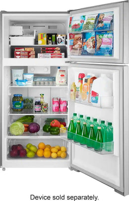 Insignia™ - 28 in. Wide 14.2 Cu. Ft. Top-Freezer Refrigerator with ENERGY STAR Certification - Stainless Steel