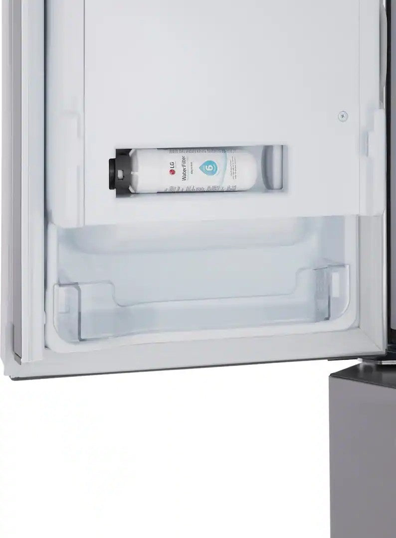 LG - 36-in Counter-Depth MAX 25.5 Cu. Ft. French Door Smart Refrigerator with Ice Plus - PrintProof Stainless Steel Look