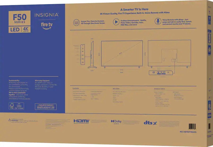 Insignia™ - 50" Class F50 Series LED 4K UHD Smart Fire TV