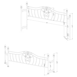 Sydney  Headboard and Footboard Brushed Gold