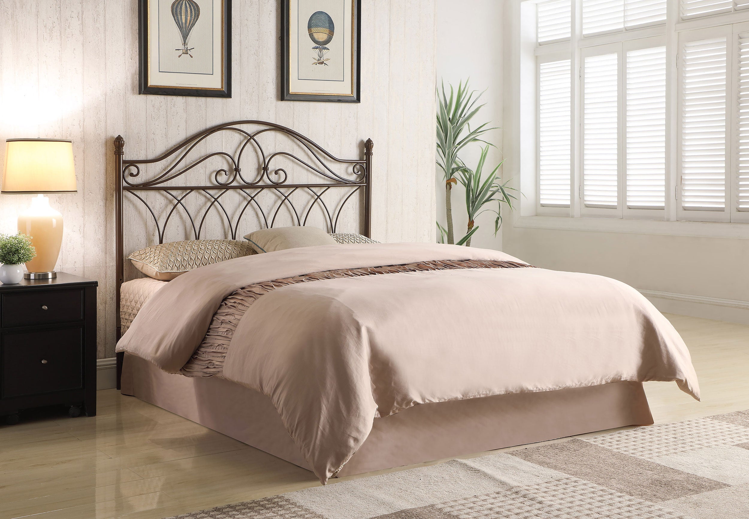 Zola Metal  or  Open Frame Headboard Brown