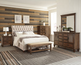 Devon 57-inch Upholstered California King Panel Bed Beige