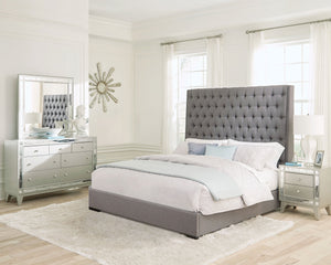 Camille  California King Bedroom Set Metallic Mercury