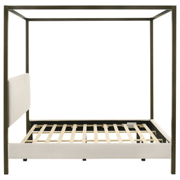 Monroe Upholstered  Canopy Bed Vanilla