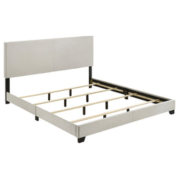 Dorian Fabric Upholstered  Panel Bed Cream