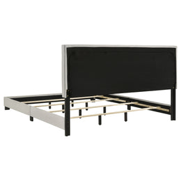 Dorian Fabric Upholstered  Panel Bed Cream