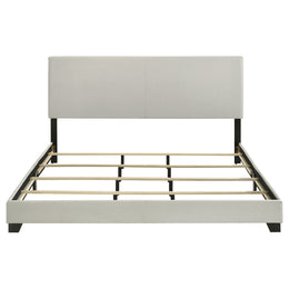 Dorian Fabric Upholstered  Panel Bed Cream