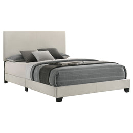 Dorian Fabric Upholstered  Panel Bed Cream