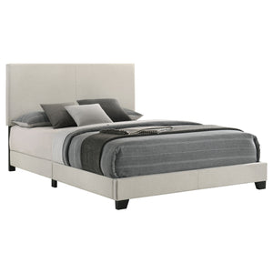 Dorian Fabric Upholstered  Panel Bed Cream
