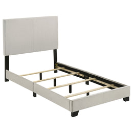 Dorian Fabric Upholstered  Panel Bed Cream
