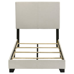 Dorian Fabric Upholstered  Panel Bed Cream