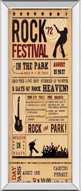 Rock Festival By The Vintage Collection 18X42 Mirror Frame Print