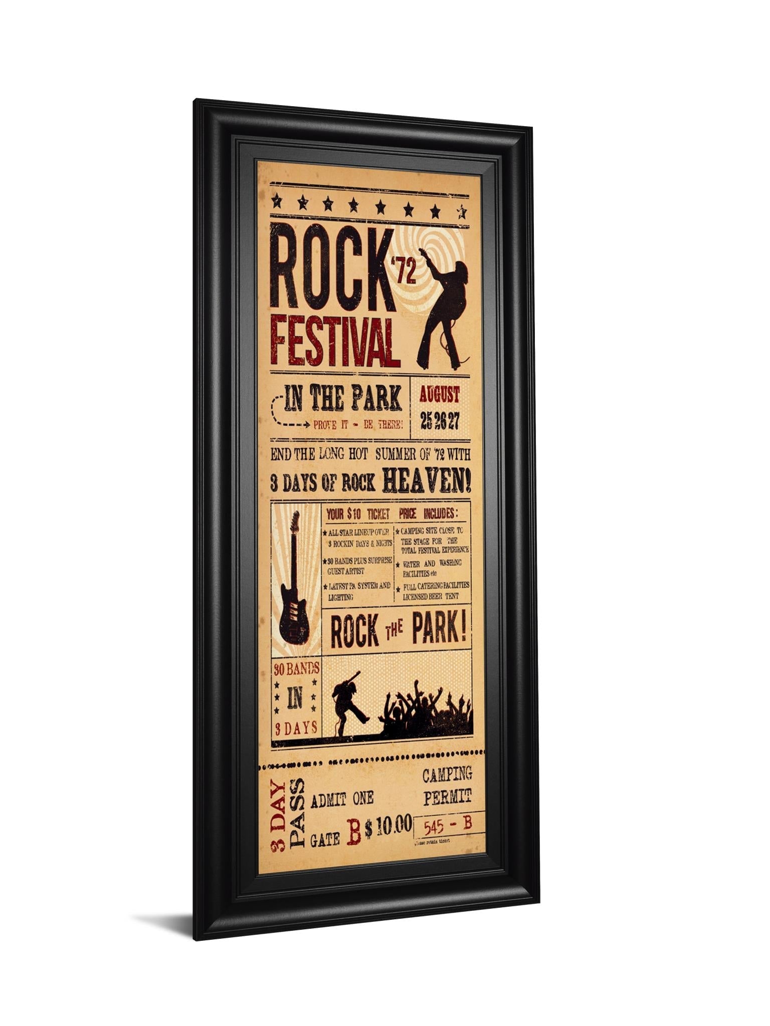 Rock Festival By The Vintage Collection 18X42 Framed Print