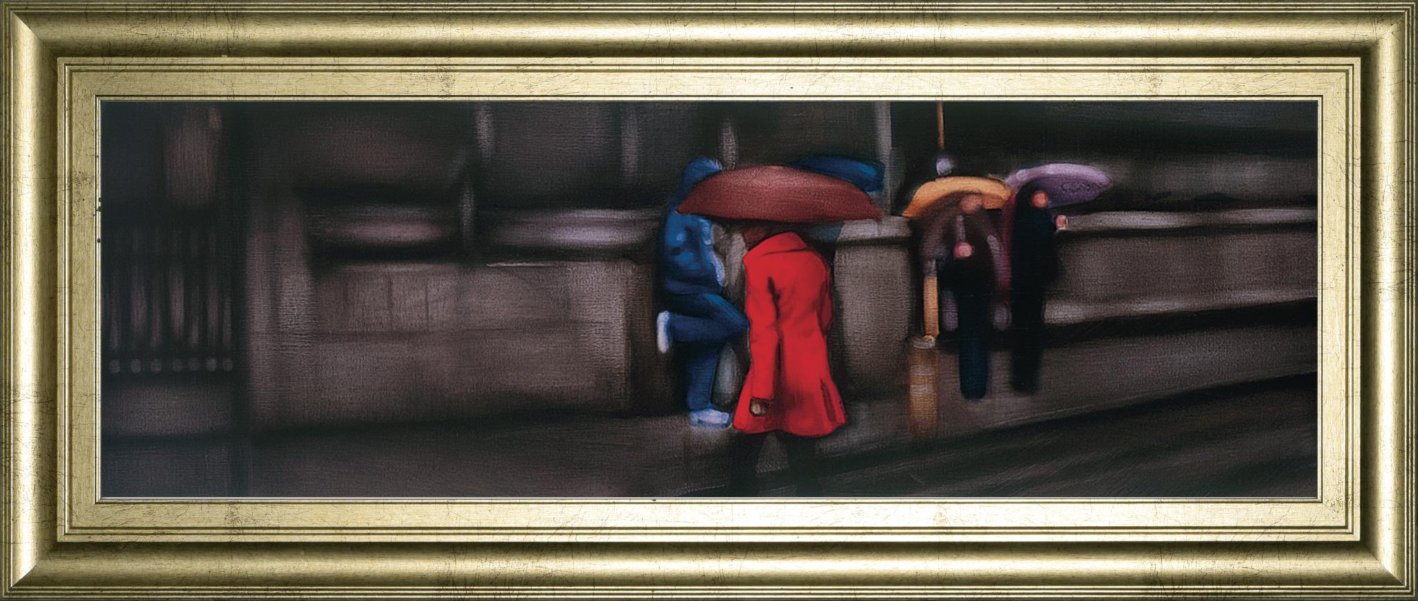 Down On The Street By Xavier Visa 18X42 Framed Print