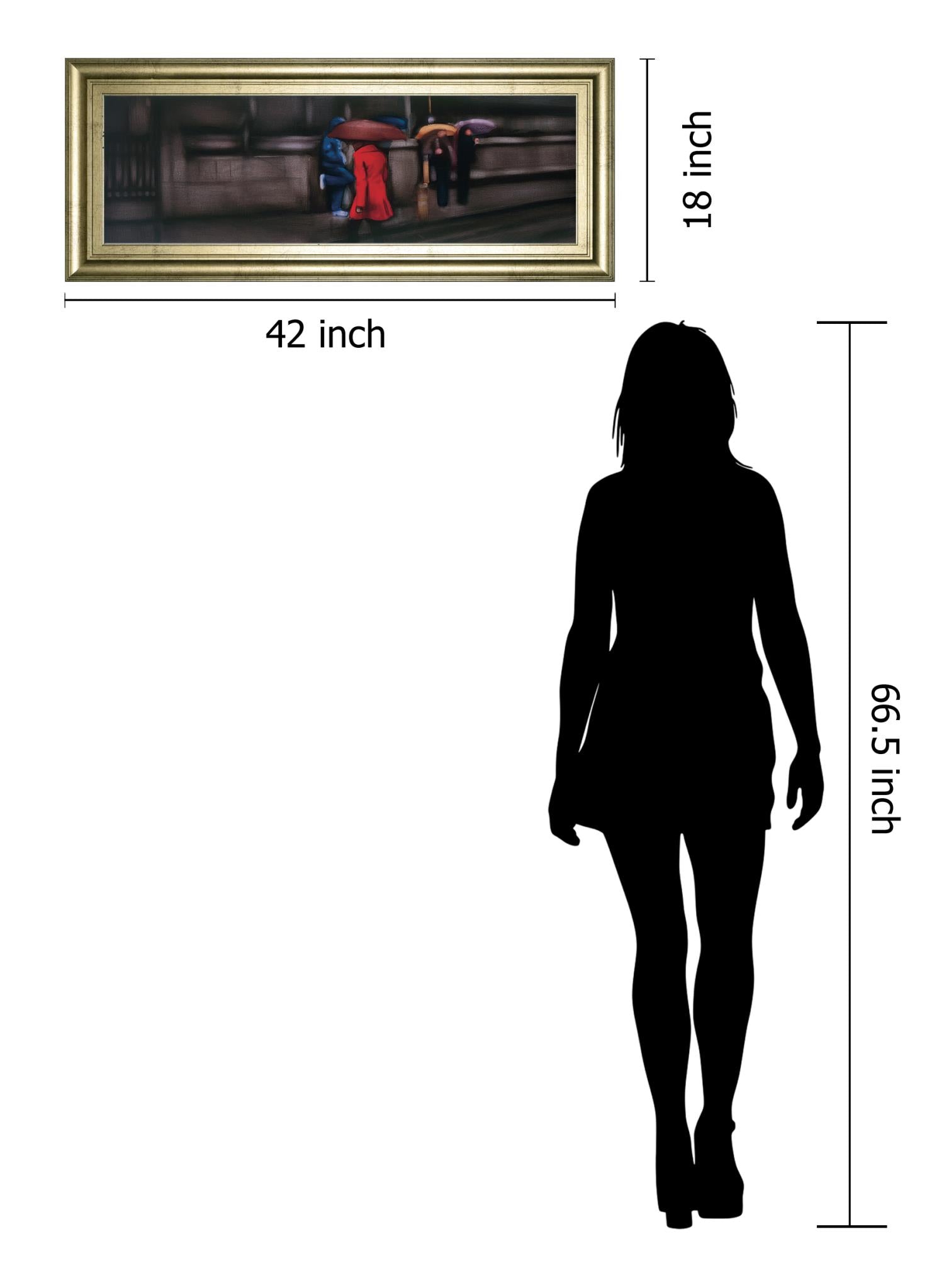 Down On The Street By Xavier Visa 18X42 Framed Print
