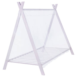 Fultonville Metal Twin Tent Bed with 7-inch Mattress Pink
