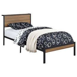 Ricky Metal  Panel Bed Light Oak