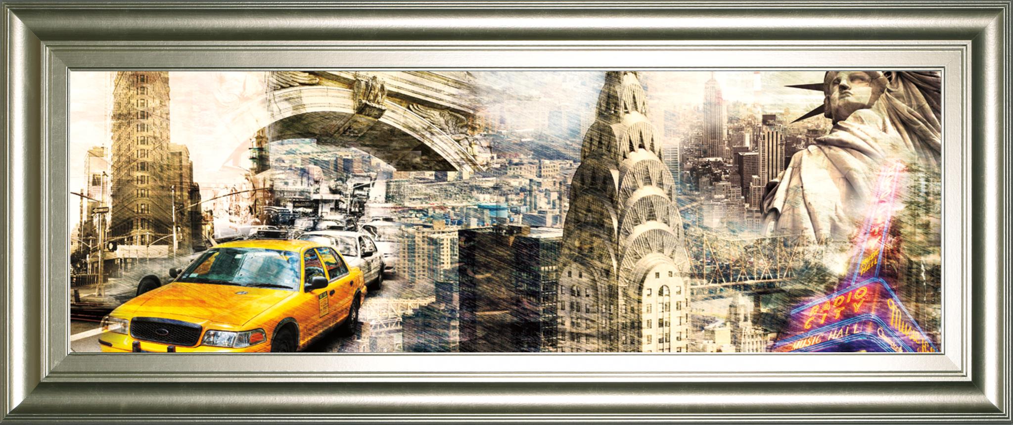 Downtown New York By Sola, B 18X42 Framed Print