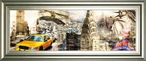 Downtown New York By Sola, B 18X42 Framed Print